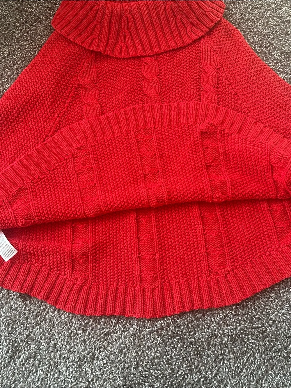 Carter's Red Cable Knit Turtleneck Sweater Poncho